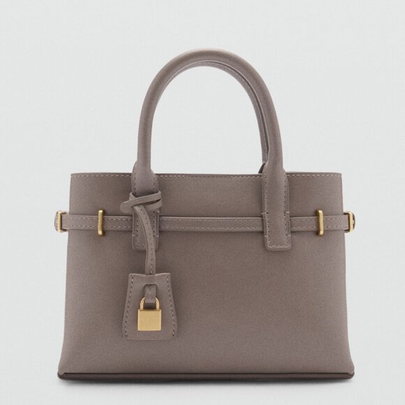 Mango Grey Mini-Shopper With Rear Padlock/NWT - Picture 1 of 16